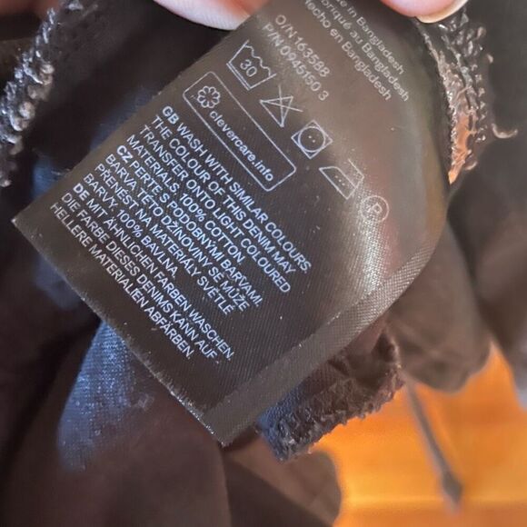 H&M DENIM | black belted denim oversized button down dress L - Picture 11 of 11